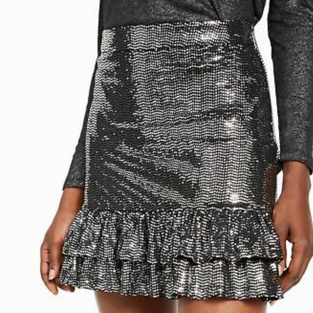 NEW! Michael Kors black and silver sequin skirt